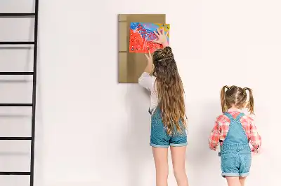 Magnetic writing board in dark beige