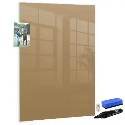 Magnetic writing board in dark beige