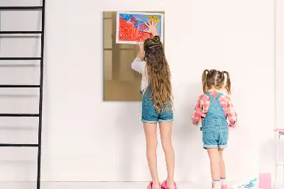 Magnetic writing board in dark beige