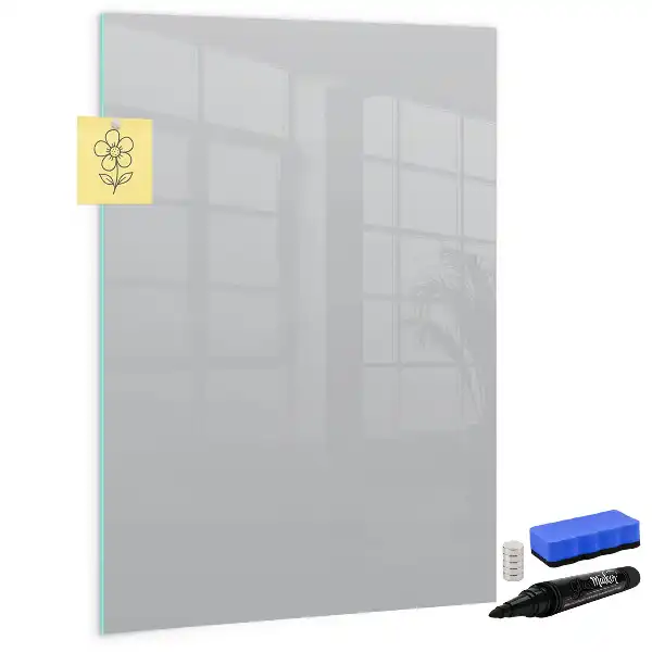 Magnetic writing board in light grey