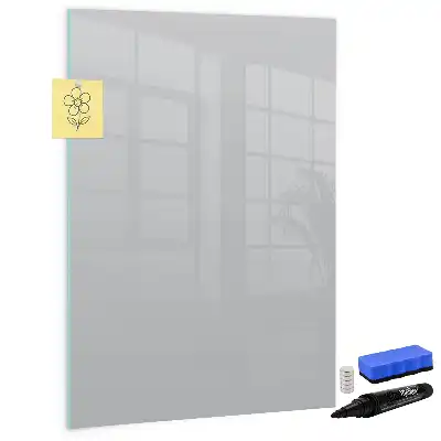 Magnetic writing board in light grey