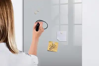Magnetic writing board in light grey