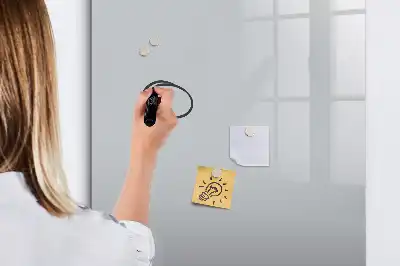 Magnetic writing board in light grey