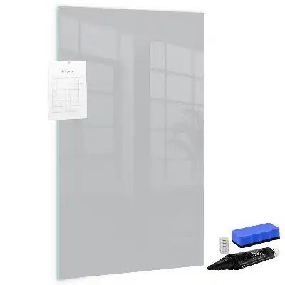 Magnetic writing board in light grey