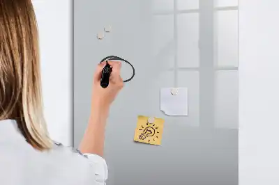 Magnetic writing board in light grey