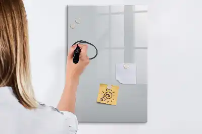 Magnetic writing board in light grey