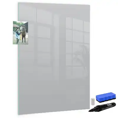Magnetic writing board in light grey
