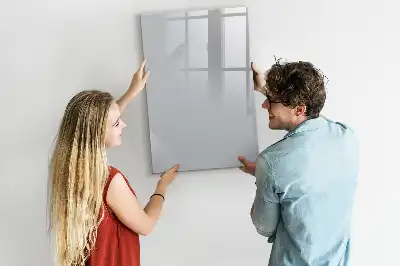 Magnetic writing board in light grey