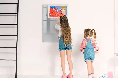 Magnetic writing board in light grey