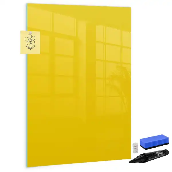 Magnetic writing board in light yellow