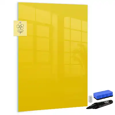 Magnetic writing board in light yellow
