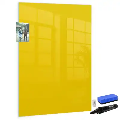 Magnetic writing board in light yellow