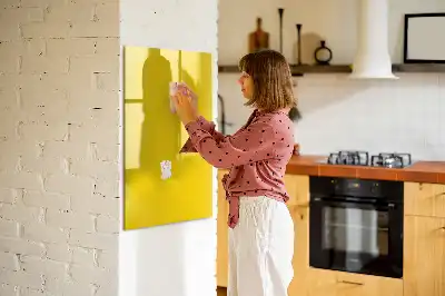 Magnetic writing board in light yellow