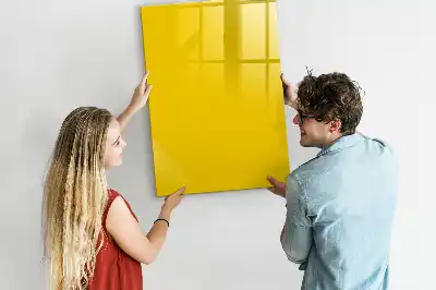 Magnetic writing board in light yellow