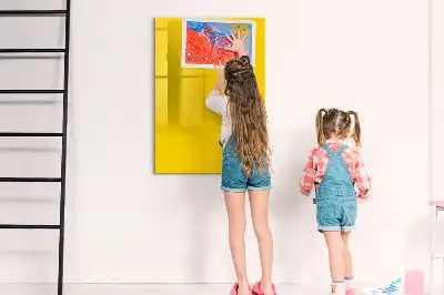 Magnetic writing board in light yellow