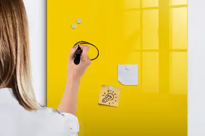 Magnetic writing board in light yellow