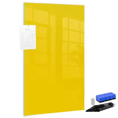 Magnetic writing board in light yellow