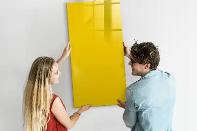 Magnetic writing board in light yellow