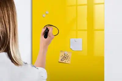 Magnetic writing board in light yellow