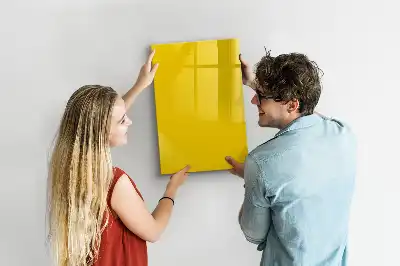 Magnetic writing board in light yellow