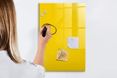 Magnetic writing board in light yellow