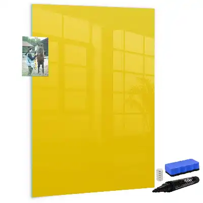 Magnetic writing board in light yellow