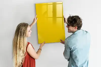 Magnetic writing board in light yellow