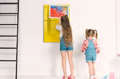 Magnetic writing board in light yellow