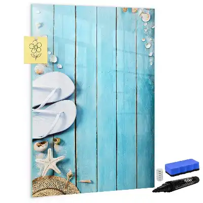 Magnetic writing board blue beach design