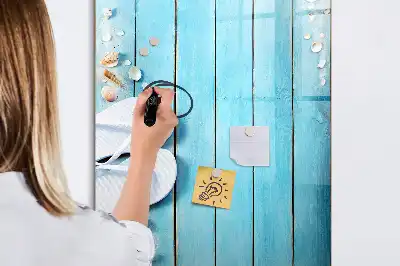 Magnetic writing board blue beach design