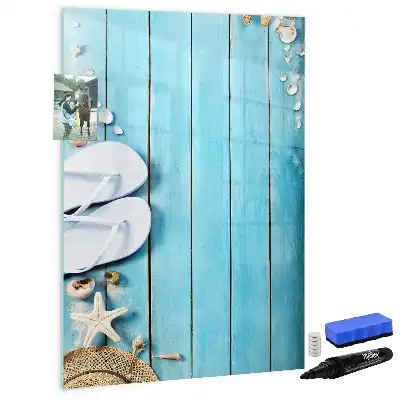 Magnetic writing board blue beach design