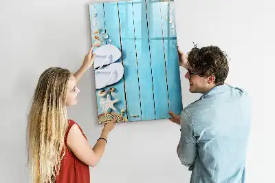 Magnetic writing board blue beach design