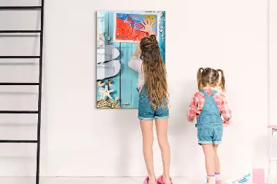 Magnetic writing board blue beach design