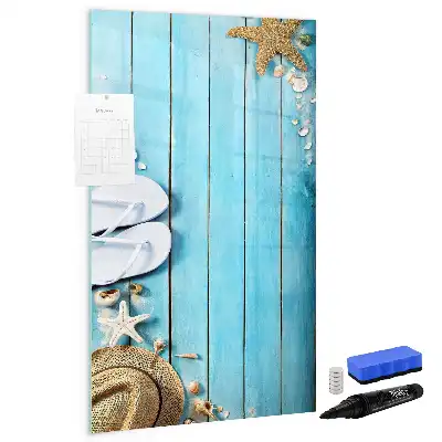 Magnetic writing board blue beach design