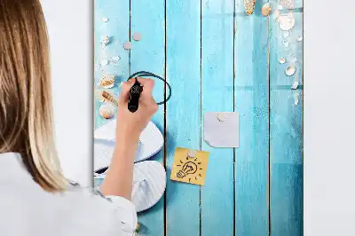 Magnetic writing board blue beach design