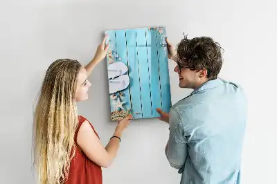 Magnetic writing board blue beach design