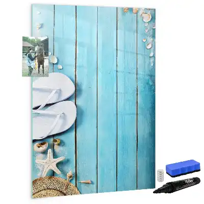 Magnetic writing board blue beach design