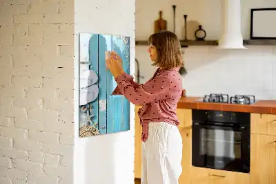 Magnetic writing board blue beach design