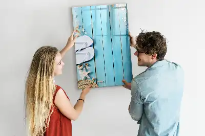Magnetic writing board blue beach design