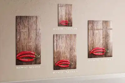 Magnetic erase board with wooden chili pepper design