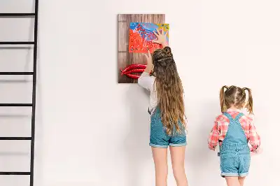 Magnetic erase board with wooden chili pepper design