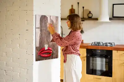 Magnetic erase board with wooden chili pepper design
