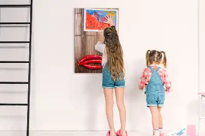 Magnetic erase board with wooden chili pepper design