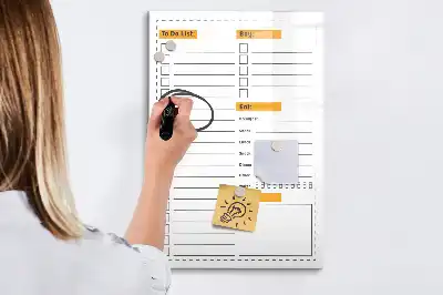 Magnetic writing board to-do list
