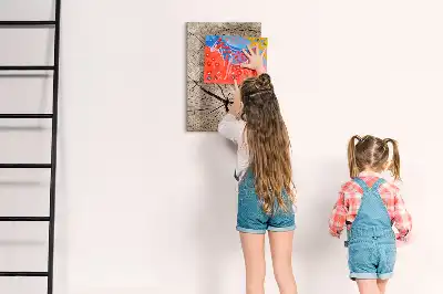 Magnetic dry erase board with a tree trunk cross-section design
