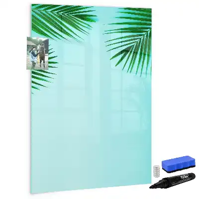 Magnetic dry erase board palm leaves pattern