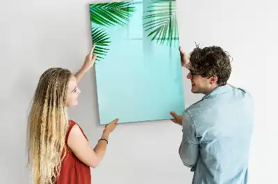 Magnetic dry erase board palm leaves pattern
