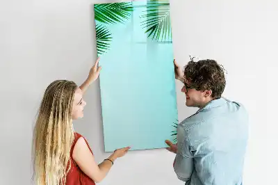 Magnetic dry erase board palm leaves pattern