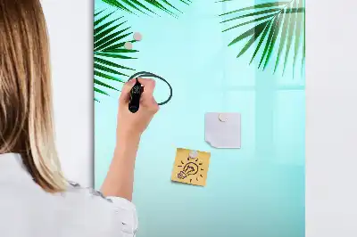 Magnetic dry erase board palm leaves pattern