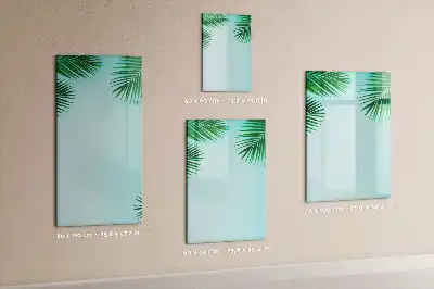 Magnetic dry erase board palm leaves pattern